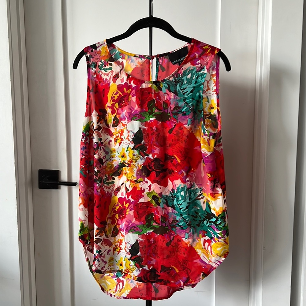 Cynthia Rowley Vibrant Floral Sleeveless Top